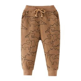 Jumping Metres Arrival Baby Long Pants Dinosaurs Boys Sweatpant Drawstring Fashion Sport Loose Trousers for Children Clothes 210529