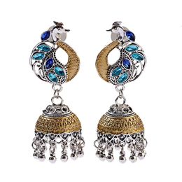 Vintage Boho Blue Peacock Indian Dangle Earrings Brincos Womens Jewellery Retro Silver Colour Ladies Earrings Orecchini