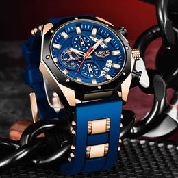 2022 LIGE Mode Top Luxus Sile Sports männer Quarz Datum Wasserdichte Armbanduhr Time Code Uhr G230529