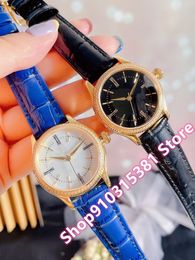 Fashion Lady Blue Leather Automatic Mechanical watches Women Stainless Steel Sapphire Watch Geometric Roman Number Clock 32mm