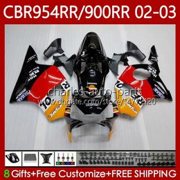 Bodywork Kit For HONDA CBR900 CBR954 RR CBR 954 900 RR CC orange respol 2002-2003 Body 61No.1 CBR954RR CBR 900RR 954RR 900CC 02 03 CBR900RR CBR954-RR 2002 2003 Fairings