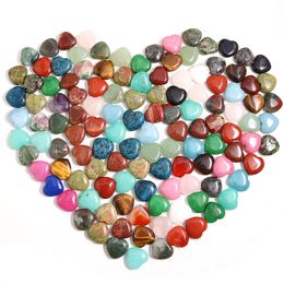 16mm Wholesale Fashion Beads Natural Heart Stone Charms Gemstone For Jewellery Making Women Earring DIY Accessories
