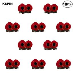 Try Burning These Poppy Flower Lapel Pin Flag badge Brooch Pins Badges 10Pcs a Lot