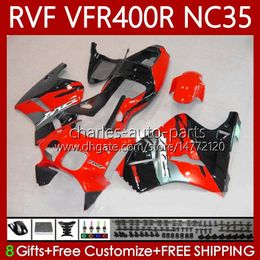 Bodywork For HONDA RVF400R NC35 V4 VFR400 R VFR400R 94 95 96 97 98 80No.127 RVF400 RVF VFR 400 R 400RR VFR 400R 1994 1995 1996 1997 1998 VFR400RR 94-98 Fairing Silver blk red