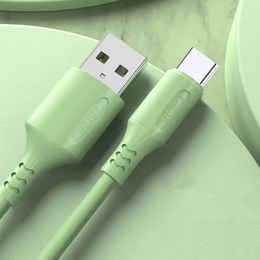 USB Cables 3A Fast Data Charging Cord Wire Liquid Silicone 1M OEM Colour Colourful Type C V8 Micro Cable V9 Quick Charger for Mobile Phone Samsung Xiaomi Huawei Android