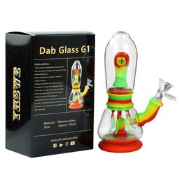 Glass Smoking Hookahs Pipe silicone Hookah Bong bubbler with boutique packaging Colourful