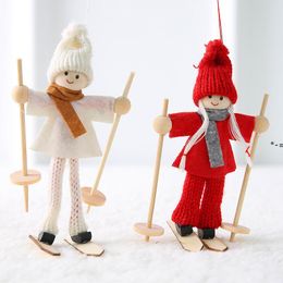 NEWCouples Christmas Decoration Knitted Wool Felt Lovers Pendants Xmas Tree Hanging Dolls Indoor New Year Decorations LLD11244