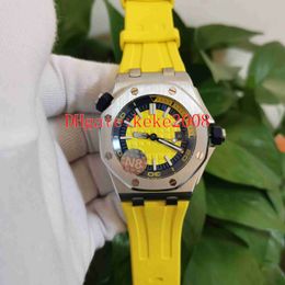 N8 Maker Top Quality Watches Yellow Dial 42mm 15710 15703 Rubber Bands Stainless Steel 2813 Movement Mechanical Automatic Mens Watch Men Wristwatches