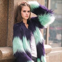 Women's Fur & Faux Winter Fashion Long Wear Coat Woman Jacket Women Pink