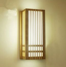 LED Natural Bamboo Wall Sconce wood lamp Japan style lighting living room restaurant cafe bedroom hall Izakaya light