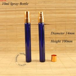 Promotion 24pcs/Lot Glass 10ml Parfum Women Cosmetic 1/3OZ Container Empty Spray Perfume Bottle Rose Gold Lid Atomizer Blue Pothood qty