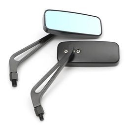8mm 10mm Aluminium Motorcycle Rectangle Rear View Side Mirror Universal