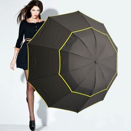Super Big 130cm Top Quality Umbrella Men Rain Woman Windproof Paraguas Male Women Sun 3 Floding Fashion Business Men Umbrellas 210320