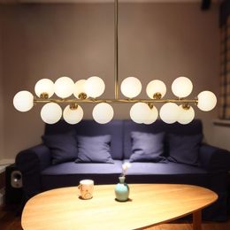 Modern Glass Lampshade Gold Ceiling Light LED Lamp Living Room Bedroom Decor Kitchen Island Indoor G4 Bulb Fixtu Lights