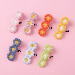 Korean Knitted Daisy Hair Clips For Girls Cute Flower Hairpins For Kids Gifts Children Headband Hair Accessories For Women