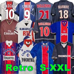 OKOCHA Retro SOCCER JERSEY 93 94 95 96 Psgs LEROY ADAILTON Beckham 98 99 00 01 02 03 90 92 Clássico RAI ANELKA Ibrahimovic Camisas De Futebol