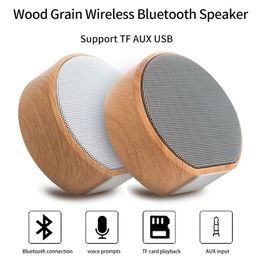 A60 Wood Grain Wireless Bluetooth Speaker Portable Mini Subwoofer Audio Stereo Loudspeakers Sound System Support TF AUX USB laptop