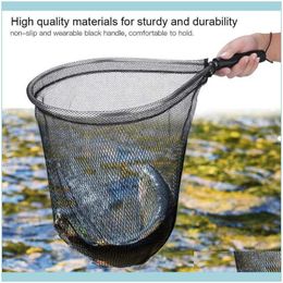 Sports & Outdoors Fishing Aessories Portable Black Aluminum Alloyfly Net Folding Line Tackle Fish Fishnet Durable Dip Cage E7U1 Drop Deliver