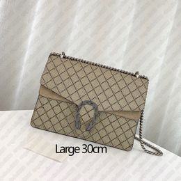 Designer handbag Gv large 30cm tiger head buckle dionysvs bag with Date Code letters print women crossbody chain shoulder bags