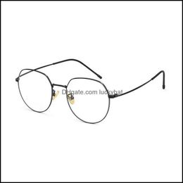 Frames Aessoriesglassses For Man And Woman Fl Rim Pure Titanium Frame Eyewears Round Shape Anti-Blue Light Optical Spectacles Fashion Sungla