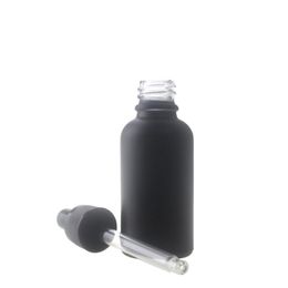 Empty Makeup Black Glass Dropper Bottle 30ml Women Perfume Essential Oil Packaging Storage 440pcs Lot