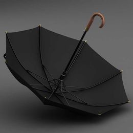 OLYCAT Wooden Handle Umbrella Strong Windproof Big Golf Rain s Men Gifts Black Large Long Paraguas Outdoor 210721230d