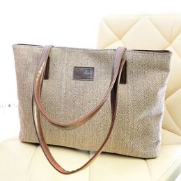 HBP Non-Brand Canvas fashion linen large capacity handbag Korean single shoulder slant span bag 2 sport.0018