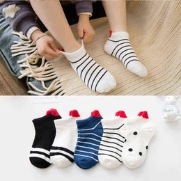 5Pairs/Lot Children's Socks Autumn Winter Cotton Socks Girls Short Sox 1-12 years old Heart Kids Boy Breathable Socks Floor Sock G220223