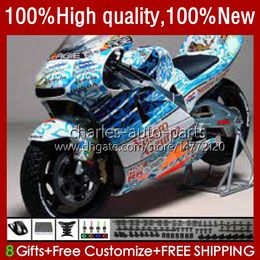 Moto Body For Aprilia RS RSV 250 RS250 RS-250 RSV250 RR R 1995 1996 1997 Bodywork 24No.79 RSV250R RS250RR 95-97 RSV250RR RSV-250 RS250R 95 96 97 Cyan White Fairing Kit