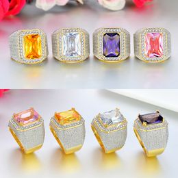 New Europe fashion crystal diamond zircon big men ring mix color size 8 to 12