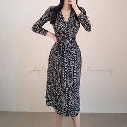 High Quality Female Summer Dress Korean Fashion Women Short Sleeve Floral Print Long Chiffon Dresses 210603