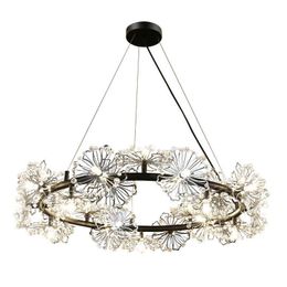 Nordic Lamps And Lanterns Living Room Modern Minimalist Light Luxury Crystal Chandelier Bedroom Atmosphere Personality Creative Pendant