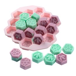 19 grid creative bar small bee honeycomb multifunctional silicone Mould tray summer DIY ice maker