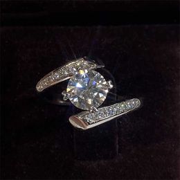 ring 925 Solid Silver 1CT with D Colour VVS1 Excellent Cut Women Engagement Gift Lab Diamond Real 211217