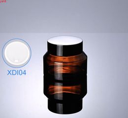 Wholesale 300pcs/lot Capacity 50g 50ml Empty Glass Brown Cream Jar with Black Lids For Cosmetic Container XDI04good qualty
