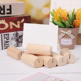 Wood card holders memo clip holder wooden desktop Organisers photo note rack stand bracket message clips bar table wedding party decor