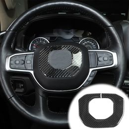 Carbon Fibre Car Steering Wheel Centre Bezel For Dodge RAM 18-20 Interior Accessories