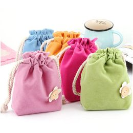 Fashion Drawstring Storage Bags Ladies Small flower cloth art makeup bag Coin container Girls christmas gift