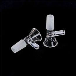 14mm Thick Clear Slide Male for Water Pipe Bong Handcraft Glass Bowl Herb Dry Oil Burner With Handle Smoking Transparent Accessories