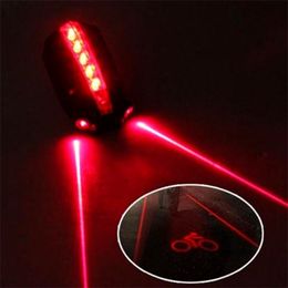 30#Bicycle LED Taillight Safety Warning Light 5 LED+2 Laser Night Mountain Bike Rear Light Tail Lamp Bycicle 451 X2