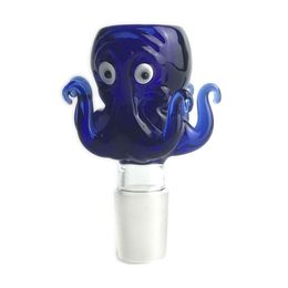 14mm 18mm Bowl Glass Octopus Style Hookah Thick Pyrex Glass Bowls with Colourful Blue Tobacco Herb Water Bong Smoking Pipes highest quality