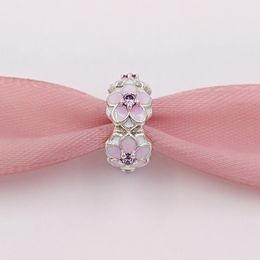 925 Sterling Silver Beads Magnolia Bloom Charms Fits European Pandora Style Jewellery Bracelets & Necklace 792088PCZ AnnaJewel