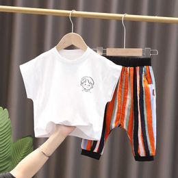 HYLKIDHUOSE Children Kids Clothing Sets 2021 Summer Baby Boys Short Sleeve T Shirt Shorts Cartoon Toddler Infant Casual Clothes X0802