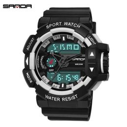 SANDA Military Men's WatchesTop Brand Luxury Waterproof Sport Wristwatch Fashion Quartz Watch Male Clock relogio masculino G1022