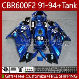 Fairings +Tank For HONDA CBR 600 600F2 CBR600 F2 FS CC 1991 1992 1993 1994 Body 63No.142 CBR600F2 600CC 600FS 91-94 CBR600-F2 CBR600FS 91 92 93 94 Bodywork Kit Repsol blue