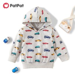 Spring and Autumn Baby Toddler Boy Trendy Car Print Hoodie for Kids Sweatshirts & Clothes 210528