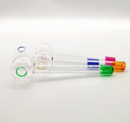 2021 4 Colour Handcraft Pyrex Glass Oil Burner Pipe Mini Smoking Hand Pipes Thick Glass Pipe Oil Colourful Pipe Free