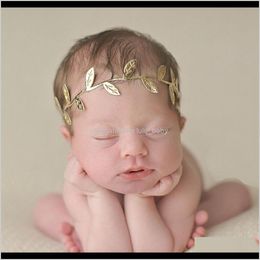 2Pcs/Set Mom And Born Gold Leaf Headband Set For Hair Accessories Matching Headband Kids And Mommy Headwrap Gifts Jb5Yy Tz63K