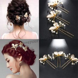 Wedding Hairpins Bridal Hair Accessories Pearl Rhinestone Flower Bride Hair Pins Bridesmaid Hairdressing Women Hair Jewellery Clip