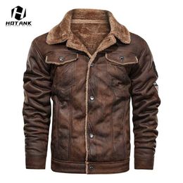 Autumn Winter Air Force Pilot Leather Jacket Men Thick Warm Military Bomber Tactical Pu Jackets Mens Coat Brand Clothing 211110